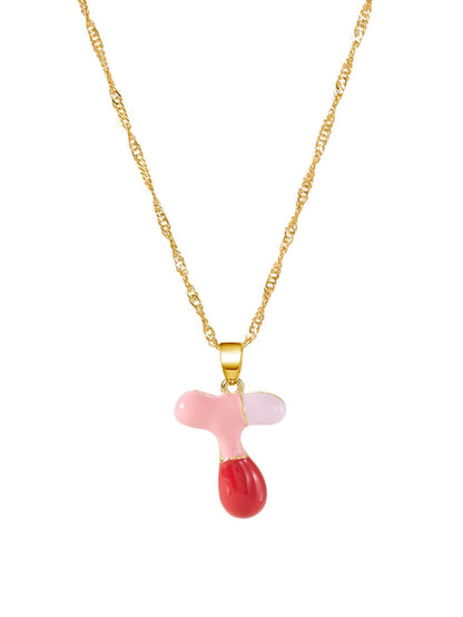 Colorblock Bubble Letter Necklace