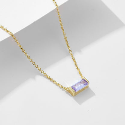 Baguette Birthstone Necklace