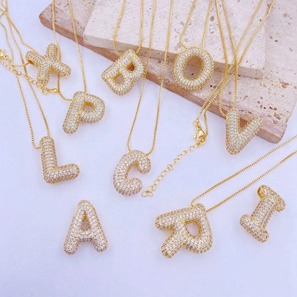 Sparkle Bubble Letter Necklace