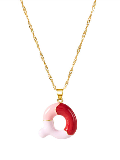 Colorblock Bubble Letter Necklace