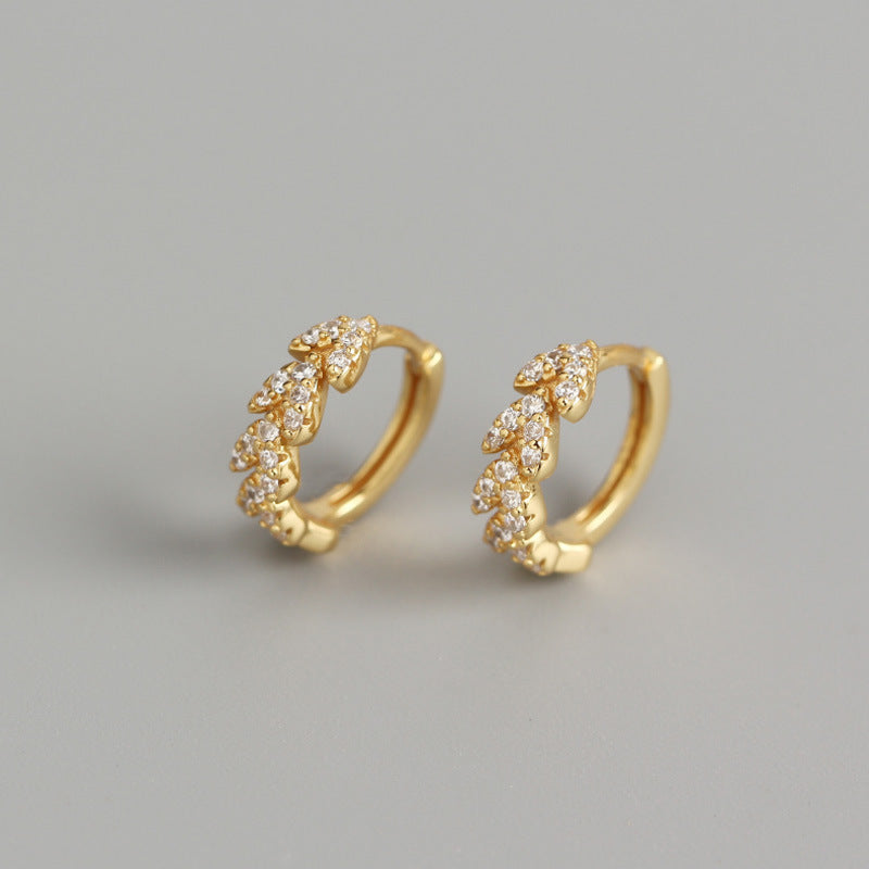 Pavé Heart Huggie Earrings