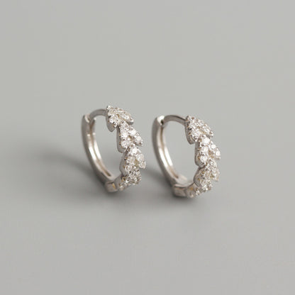 Pavé Heart Huggie Earrings