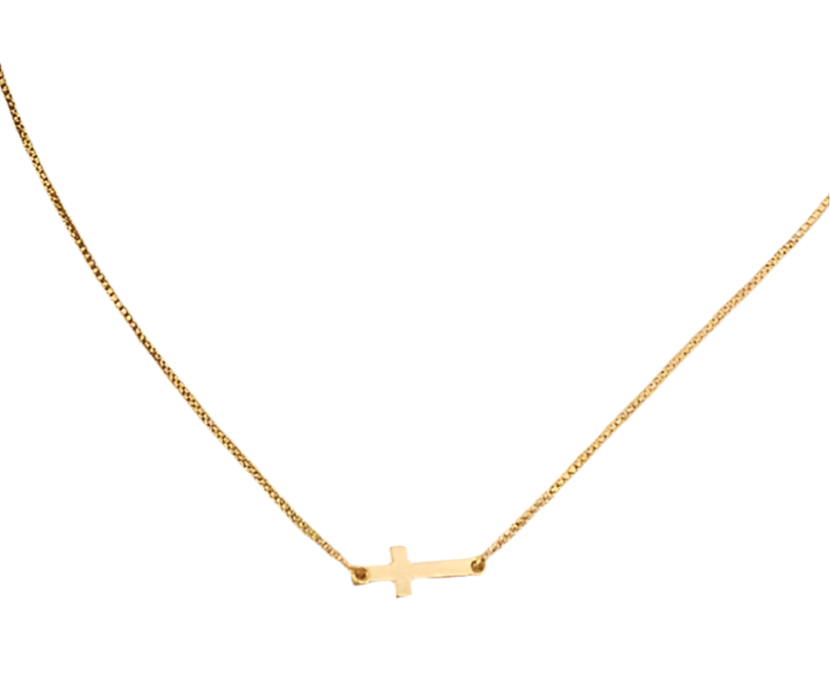Tiny Cross 14K Gold Necklace