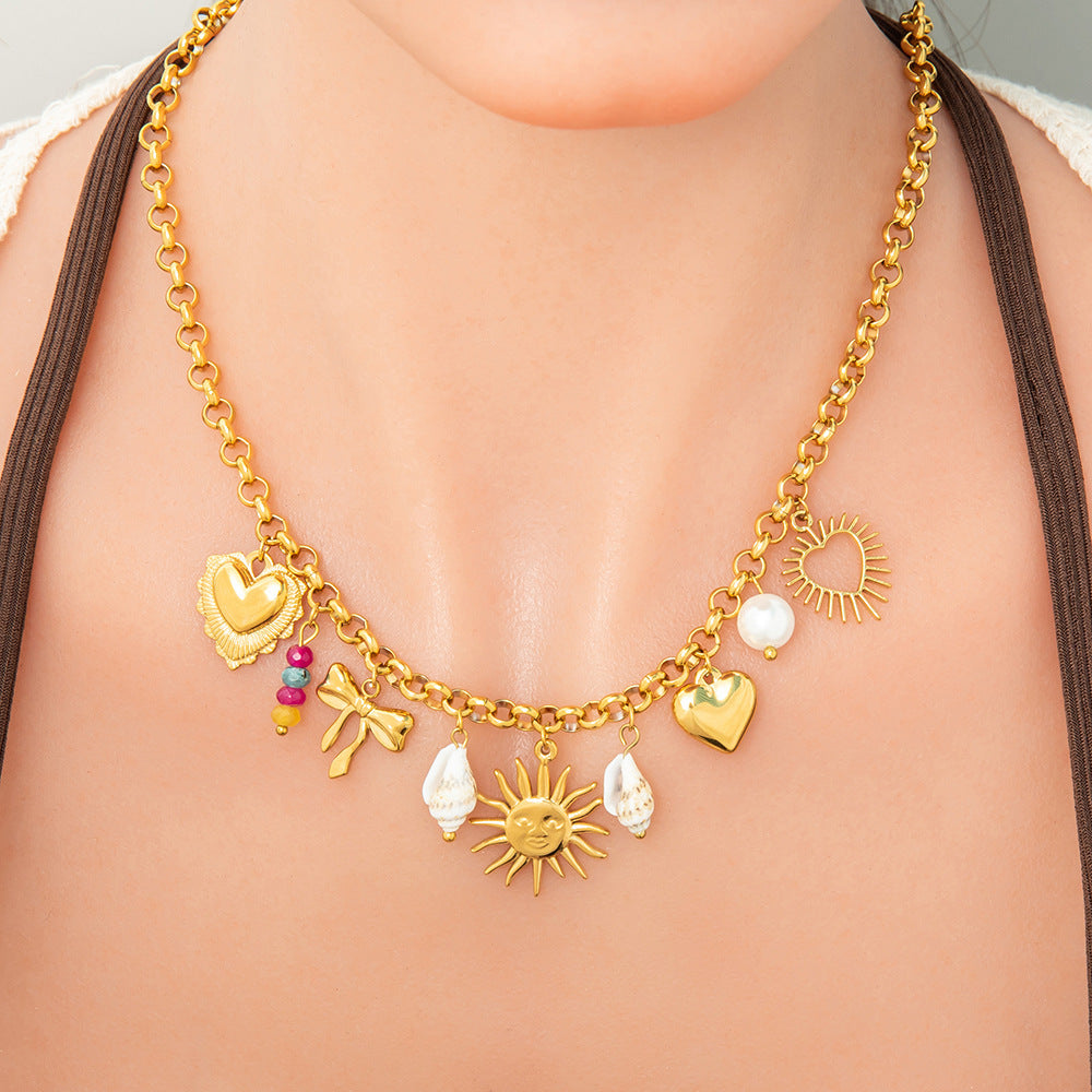 Sun Shell Charm Necklace