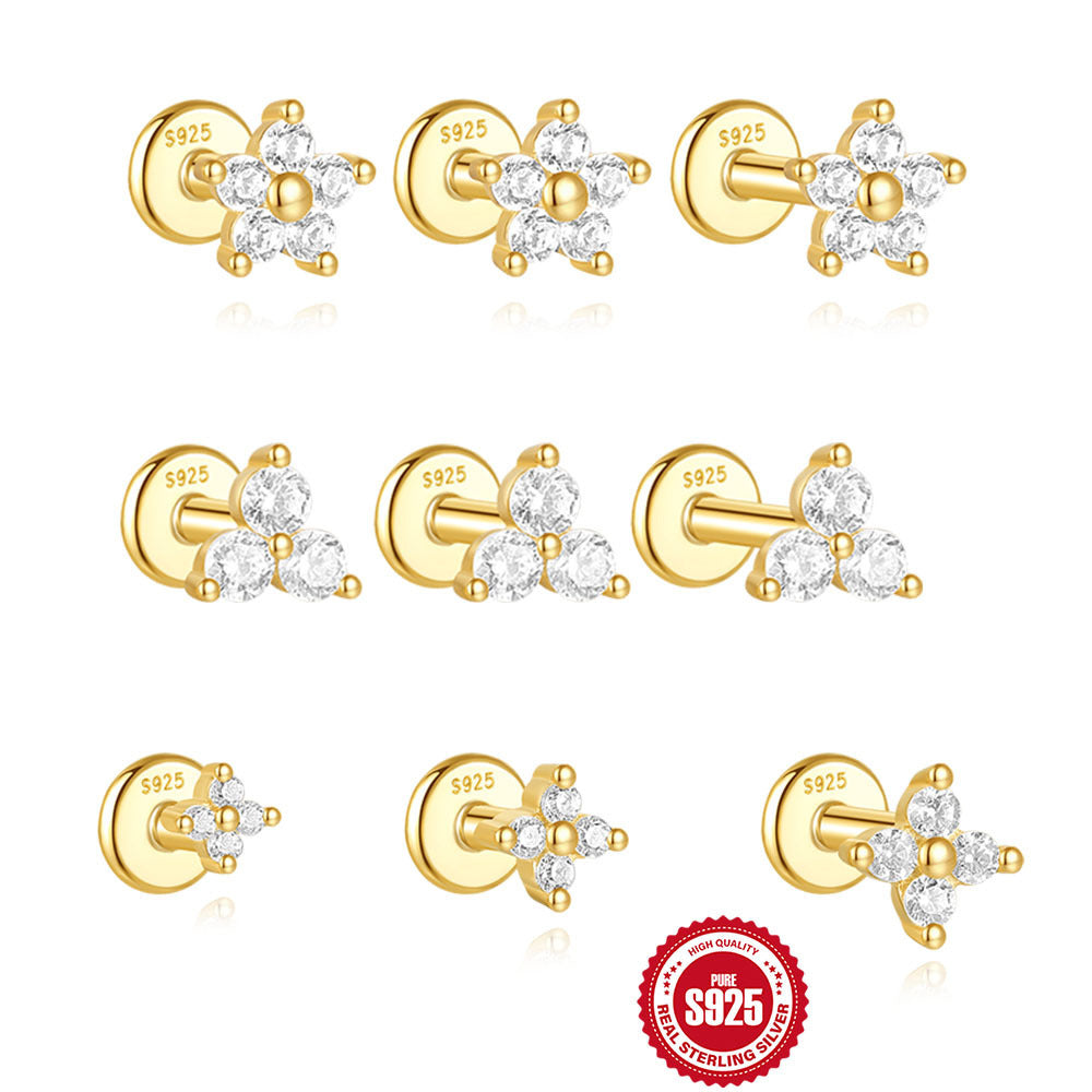 Flat Back Stud Earring Set