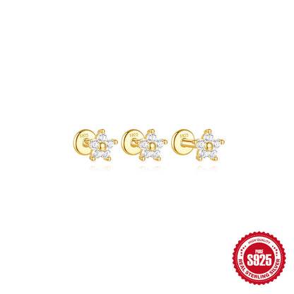 Flat Back Stud Earring Set