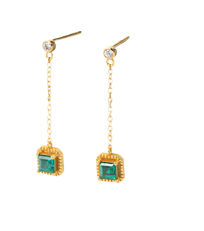 Grandmother Emerald Drop Earrings