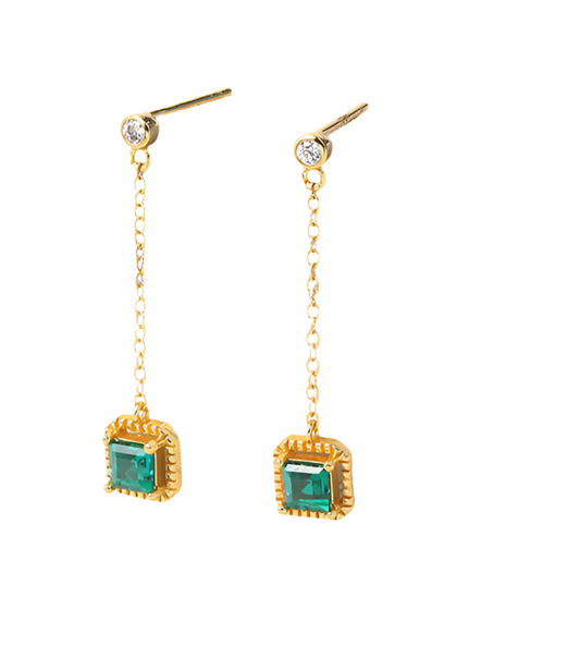 Grandmother Emerald Drop Earrings