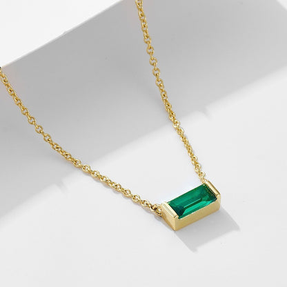 Baguette Birthstone Necklace