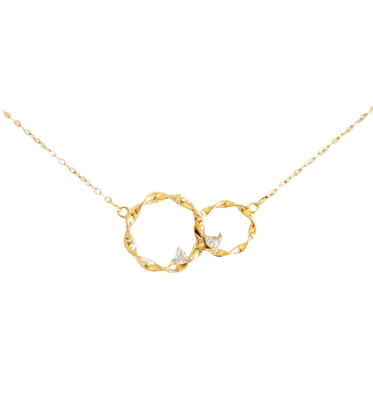 Sisters Interlocking Circle Necklace