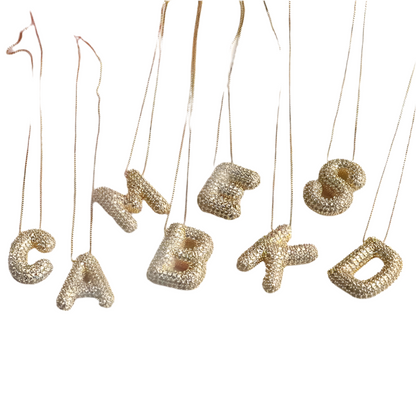 Sparkle Bubble Letter Necklace