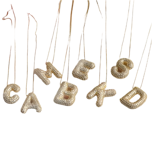 Sparkle Bubble Letter Necklace
