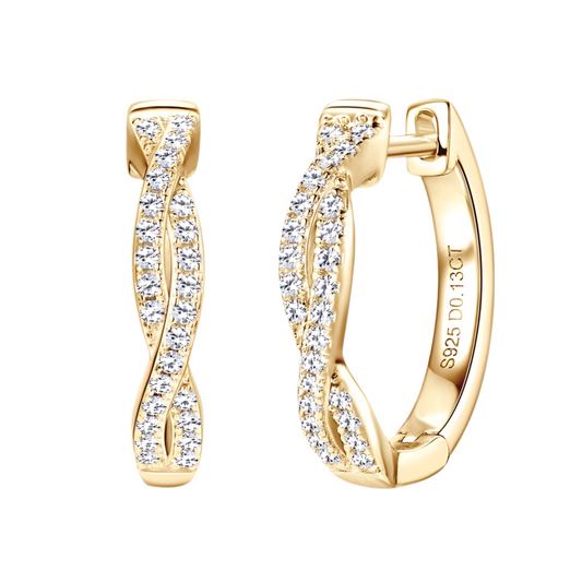 Pavé Moissanite Twist Hoop Earrings
