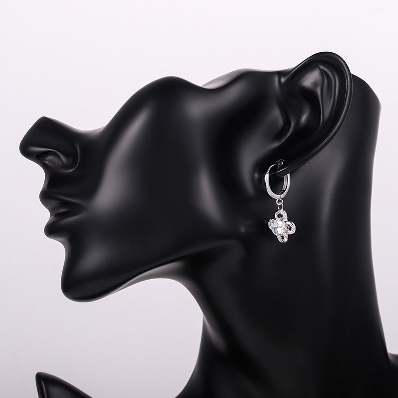 Flor Dangle Huggie Earrings