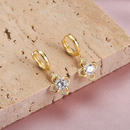 Flor Dangle Huggie Earrings