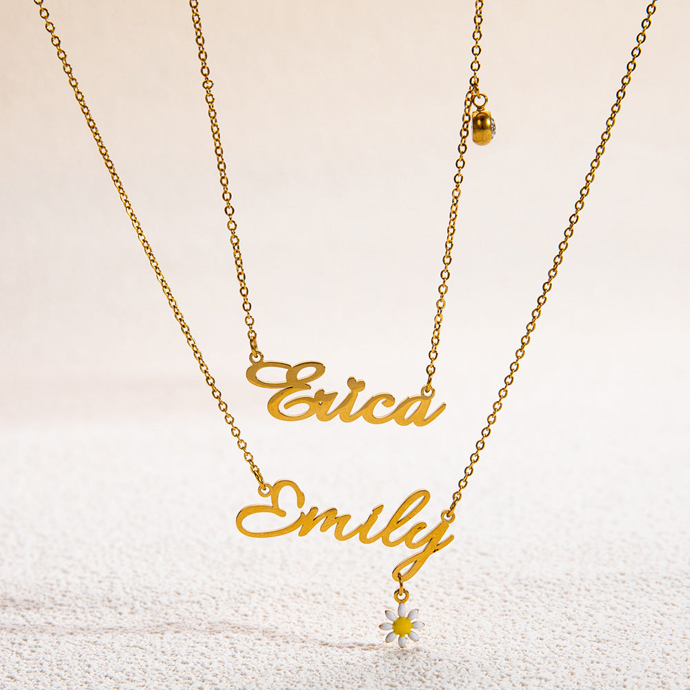 Sunflower Name Necklace