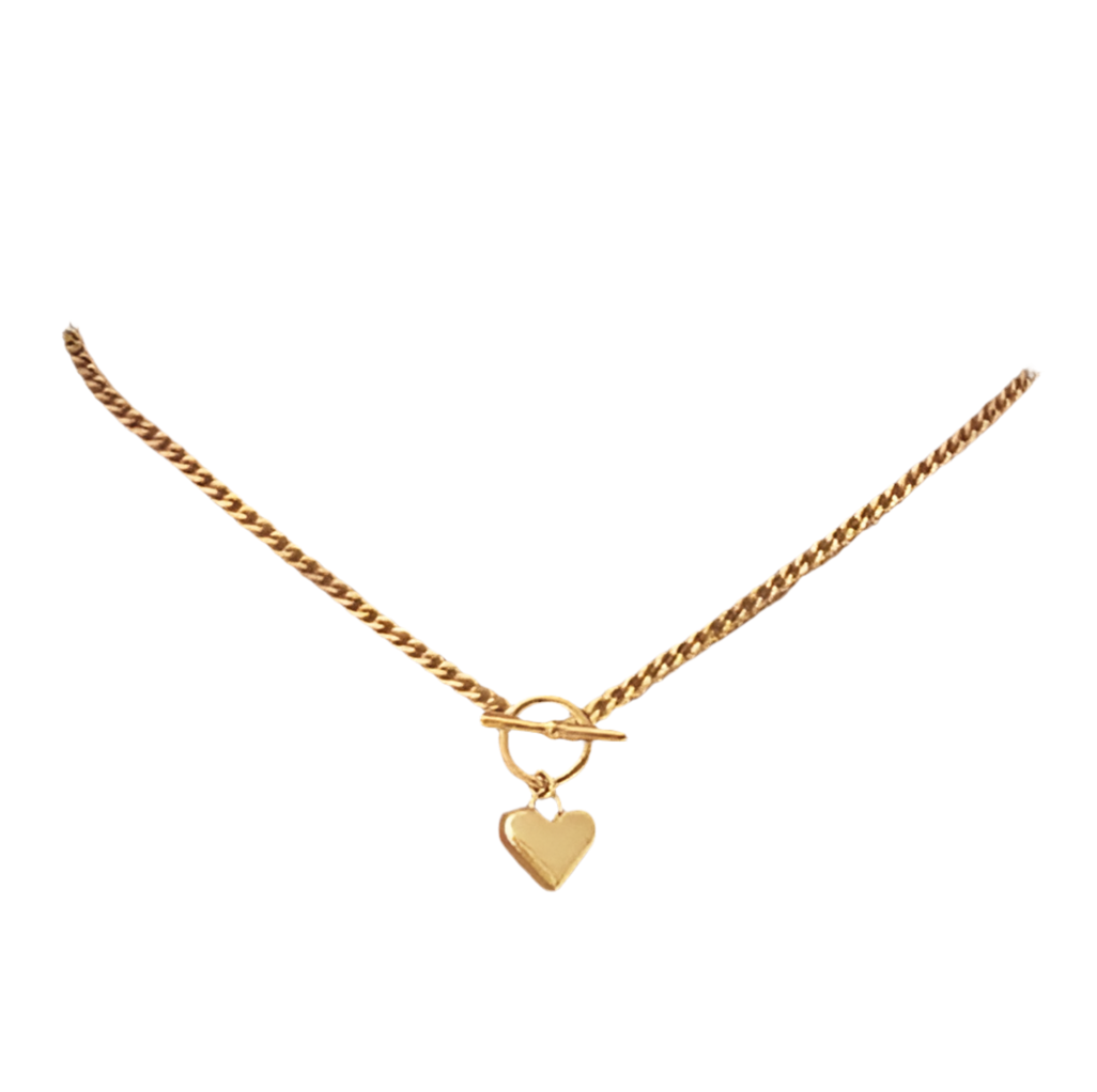Chunky Cuban Link Heart Necklace