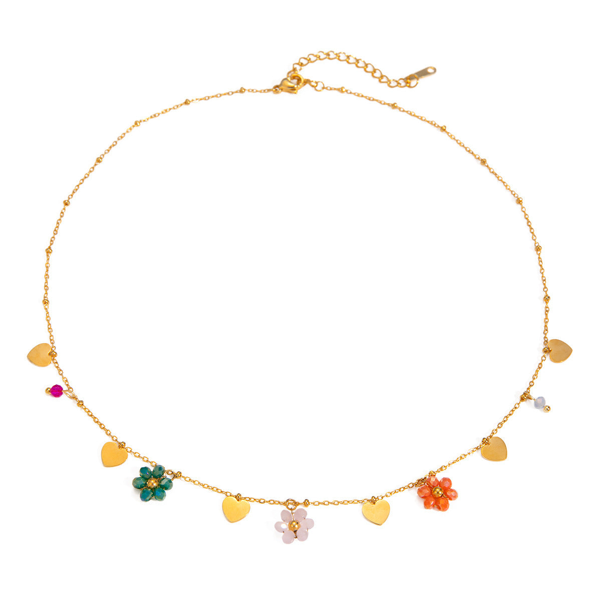 Sarah Glass Flowers Necklace