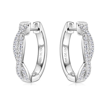 Pavé Moissanite Twist Hoop Earrings