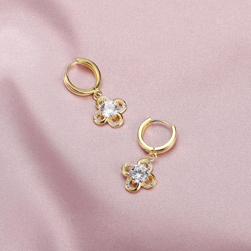 Flor Dangle Huggie Earrings