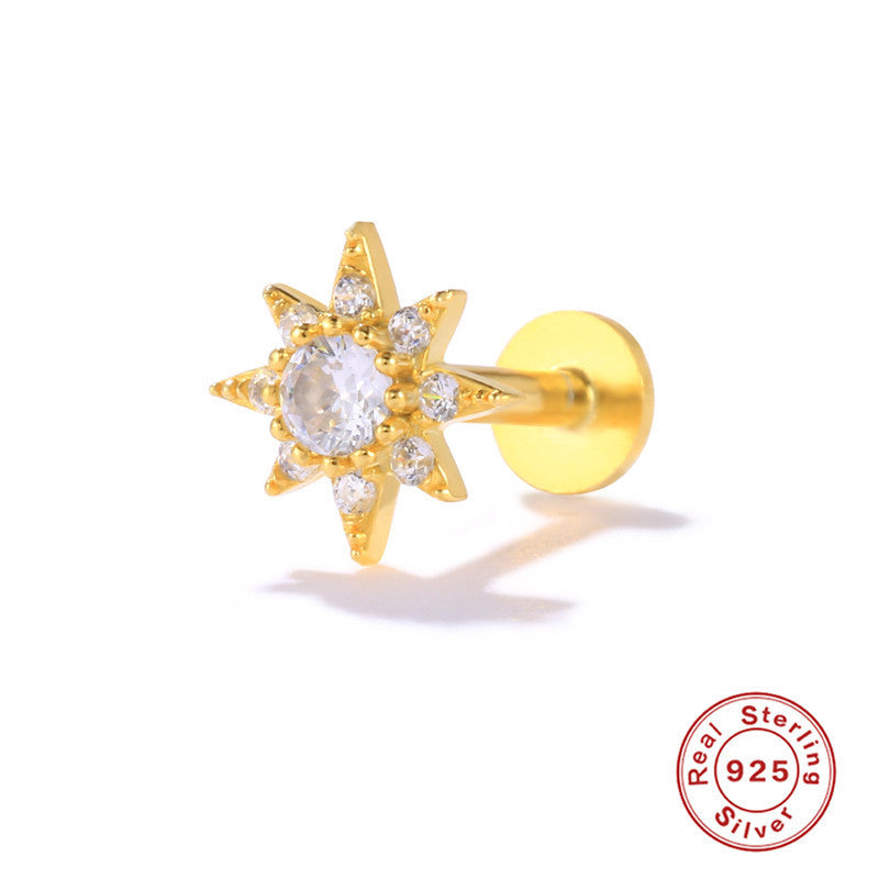 Gold Vermeil Flat Back Studs 7 Style