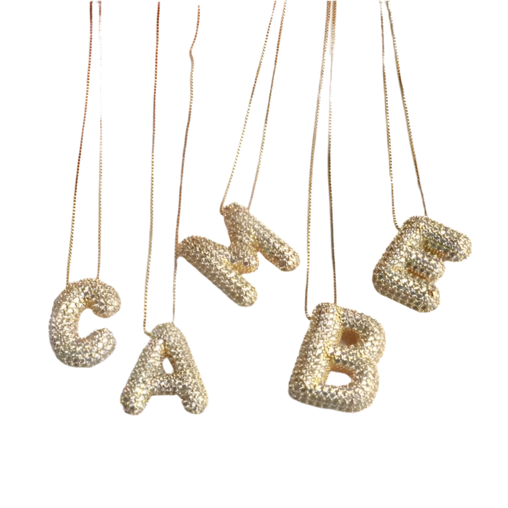 Sparkle Bubble Letter Necklace