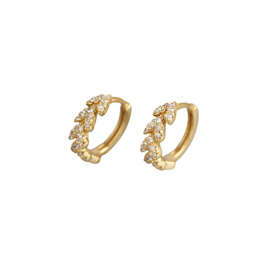 Pavé Heart Huggie Earrings