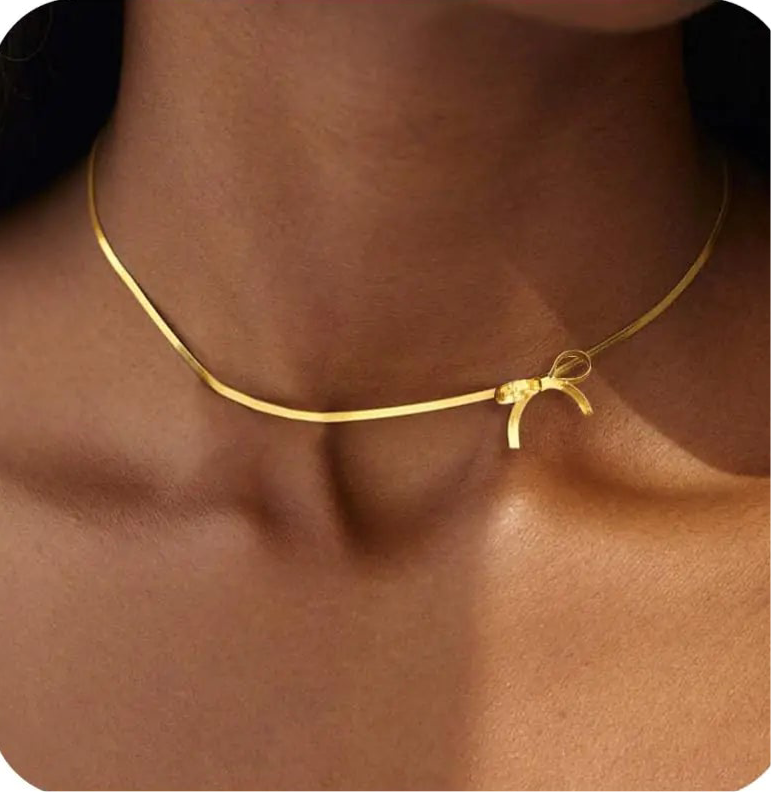 Bailey Gold Bow Necklace