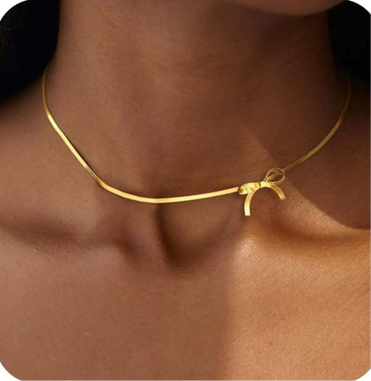 Bailey Gold Bow Necklace