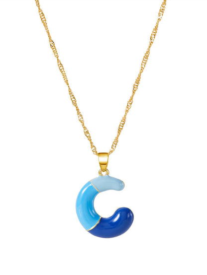 Colorblock Bubble Letter Necklace