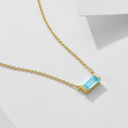 Baguette Birthstone Necklace