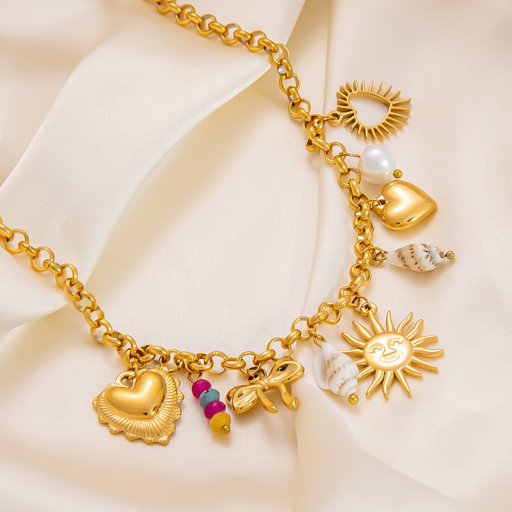 Sun Shell Charm Necklace