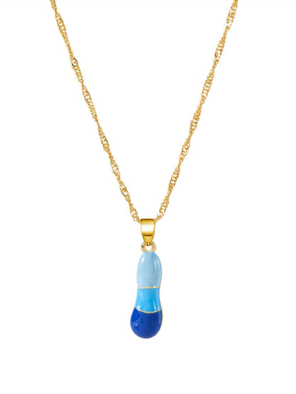 Colorblock Bubble Letter Necklace