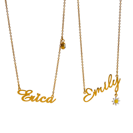 Sunflower Name Necklace