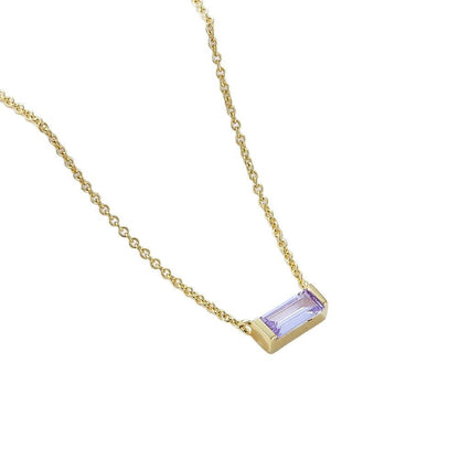 Baguette Birthstone Necklace