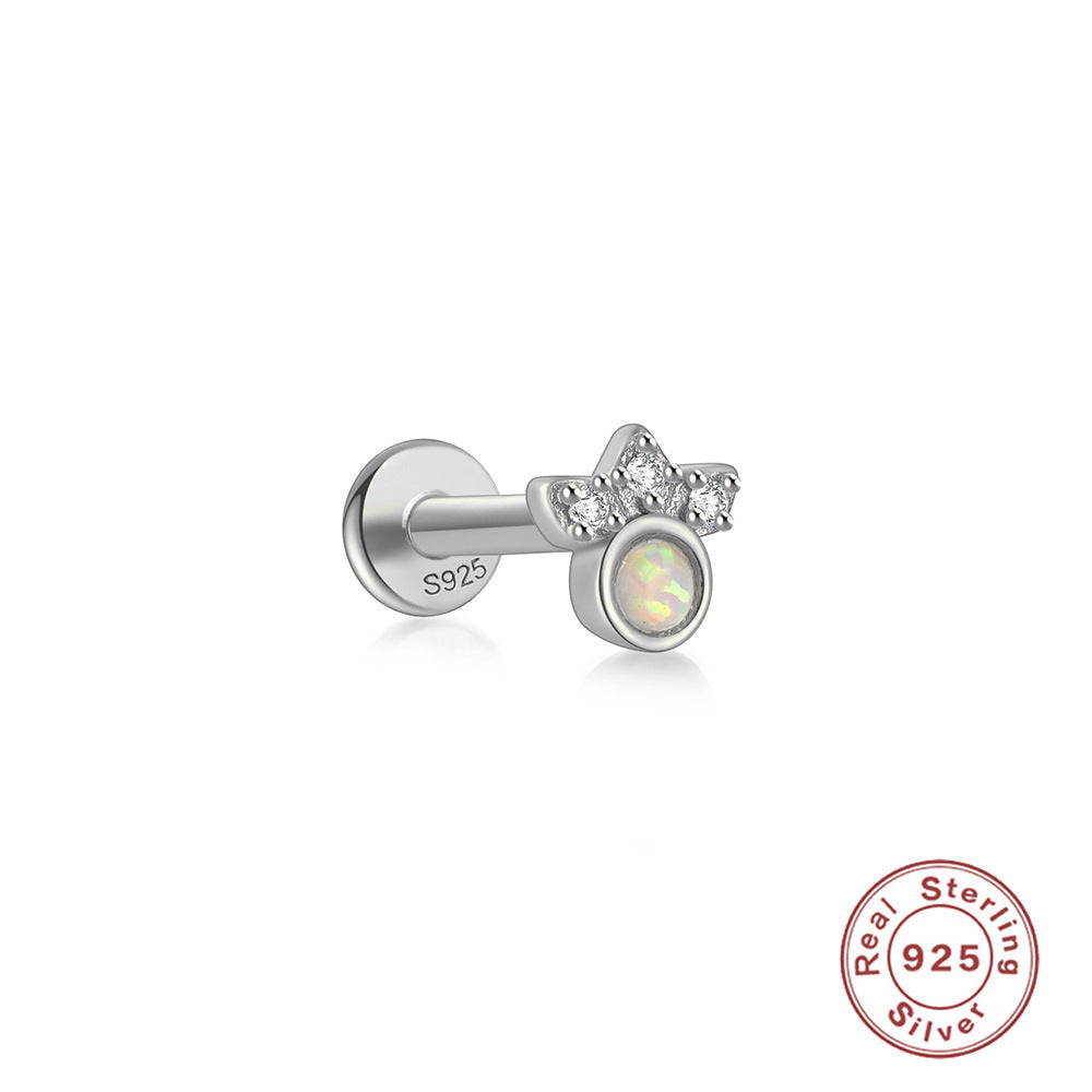 Opal Flat Back Stud 7 Style