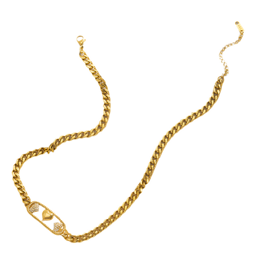 Love Paperclip Cuban Link Necklace