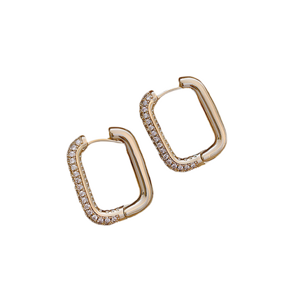 Geometric Square Earrings Zircon Earrings French Earrings