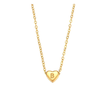 Mini Heart Initial Necklace