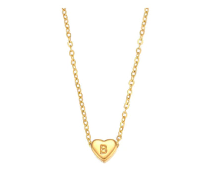 Mini Heart Initial Necklace