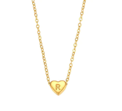 Mini Heart Initial Necklace