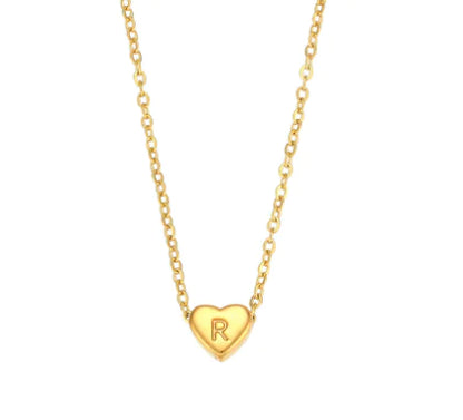 Mini Heart Initial Necklace