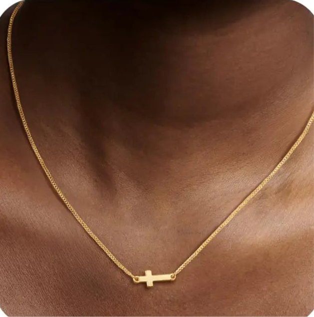 Tiny Cross 14K Gold Necklace