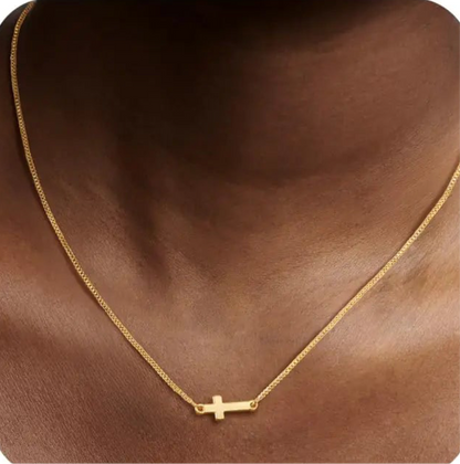 Tiny Cross 14K Gold Necklace