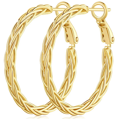 14k Gold Twist Hoops