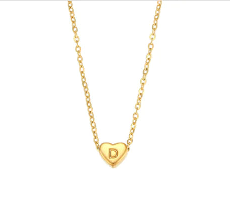 Mini Heart Initial Necklace