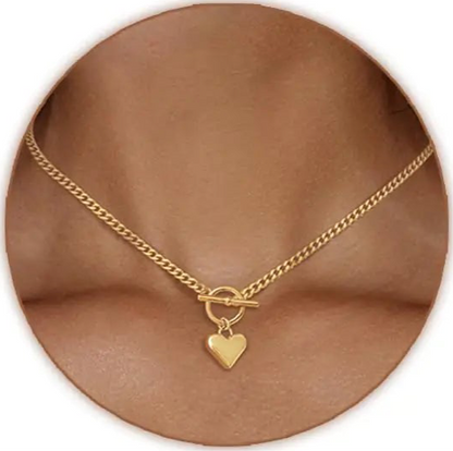 Chunky Cuban Link Heart Necklace