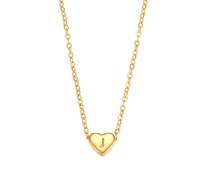 Mini Heart Initial Necklace