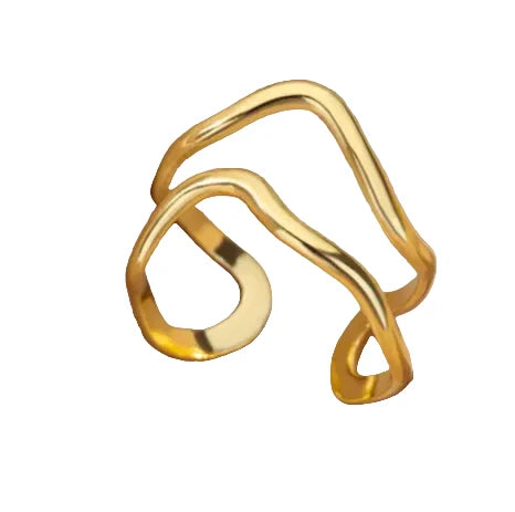 Gold Plated Sound Wave Ring