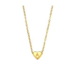 Mini Heart Initial Necklace